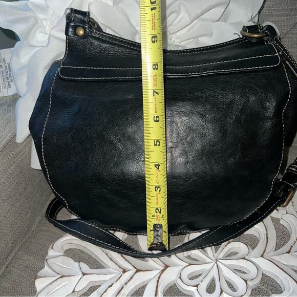 Frye Crossbody Black Leather Purse Bag Handbag - Picture 8 of 12